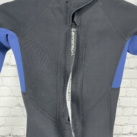 Lemorecn Black Blue Neoprene 3:2 MM Swim Wetsuit Zipped Stretch Kids Size 8 - Picture 5 of 8